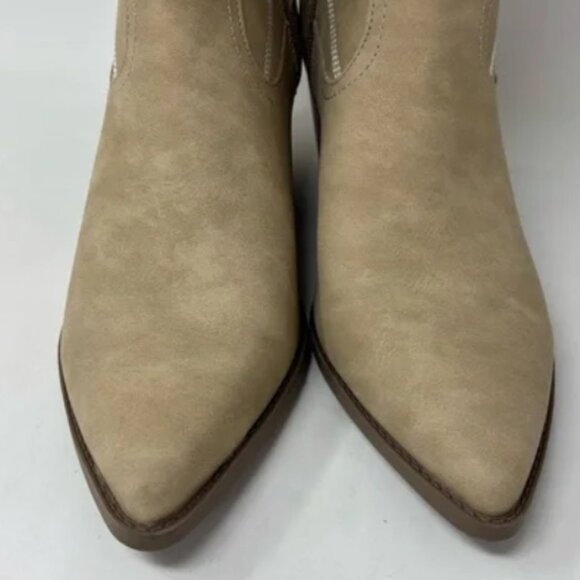 NEW INDIGO RD. BEIGE WESTERN COWBOY BOOTS POINTED - Picture 8 of 10